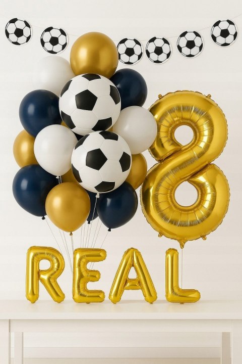 Balon Real Madryt herb balony z piłką piłka nożna urodzinowe na hel 42cm