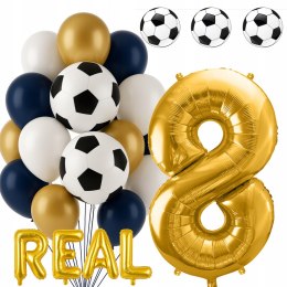 Balony dekoracje urodzinowe dla kibica fana klubu REAL MADRYT piłka nożna