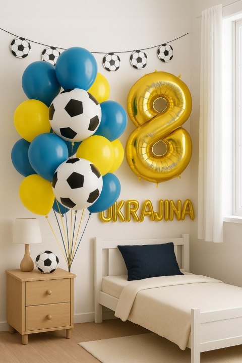Balony dekoracje urodziny kibica fana reprezentacja UKRAINA piłka nożna