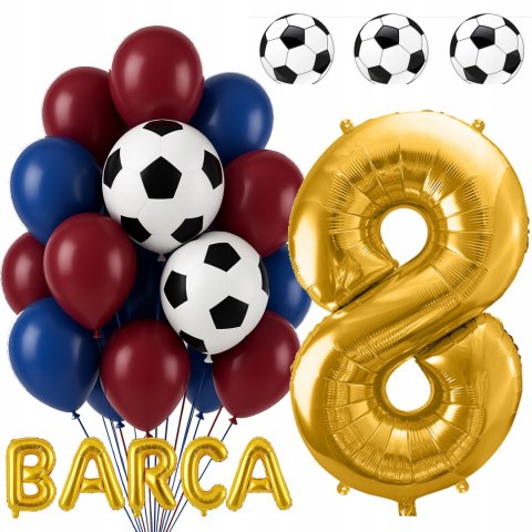 Balony granatowe bordowe dla kibica fana klubu FC BARCELONA piłka nożna x20