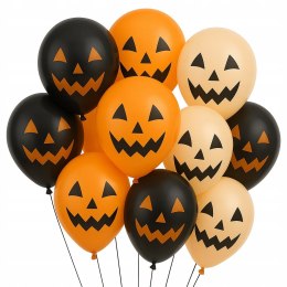 Balony na Halloween dynia z zębami 12 cali 10szt straszne dekoracje gadżety
