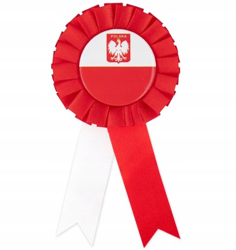 Kotylion narodowy z flagą i orłem patriotyczny Święto Niepodległości Polska