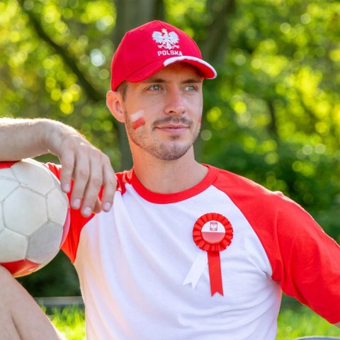 Kotylion narodowy z flagą i orłem patriotyczny Święto Niepodległości Polska