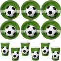 Kubeczki talerzyki piłka nożna na urodziny papierowe z piłką piłkarskie EKO