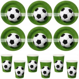 Kubeczki talerzyki piłka nożna na urodziny papierowe z piłką piłkarskie EKO