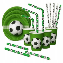 Kubeczki talerzyki piłka nożna słomki papierowe z piłką piłkarskie EKO 6kpl