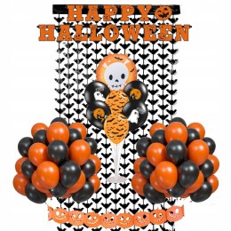 Stojak na balony girlanda dynia dynie kurtyna nietoperze napis Halloween