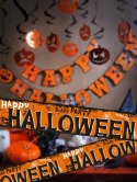 Stojak na balony girlanda dynia dynie kurtyna nietoperze napis Halloween