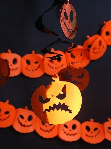 Stojak na balony girlanda dynia dynie kurtyna nietoperze napis Halloween
