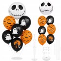 Stojak z balonami balony Halloween Czaszka Duchy Nietoperze Dekoracja 7szt