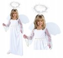 Strój anioła aniołka sukienka skrzydła aureola Jasełka Bal Świętych 6-9lat