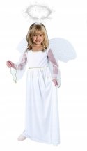 Strój anioła aniołka sukienka skrzydła aureola Jasełka Bal Świętych 6-9lat