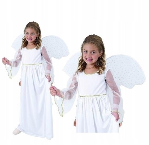 Strój anioła aniołka sukienka skrzydła na Jasełka Bal Świętych anioł 6-9lat