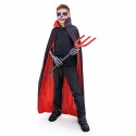 Strój diabła przebranie diabeł czarna długa peleryna widły 140cm Halloween