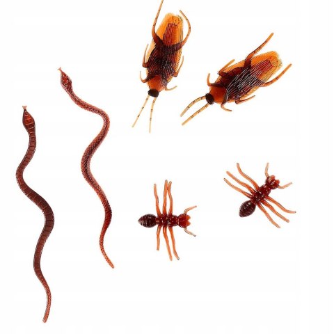 Sztuczne robaki karaluchy żmije imitacja karaluchów gadżet Halloween 6 szt.