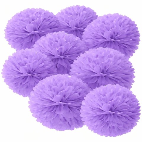 Pompony bibułowe fioletowe liliowe kule z bibuły na ślub wesele 25cm 8szt