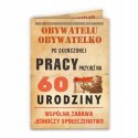 Zaproszenia na 60 sześćdziesiąte urodziny sześćdziesiątkę styl PRL KOPERTA